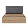 mode tendance Pegane Lit Adulte Avec Coffre En Mélamine Et Métal Coloris Chêne / Noir – … 17