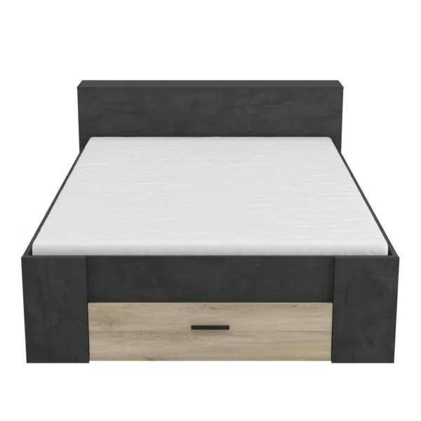 Pegane Lit Adulte Coloris Chêne Kronberg / Sidewalk – Longueur 150 X Profond… qualité d’originales 1