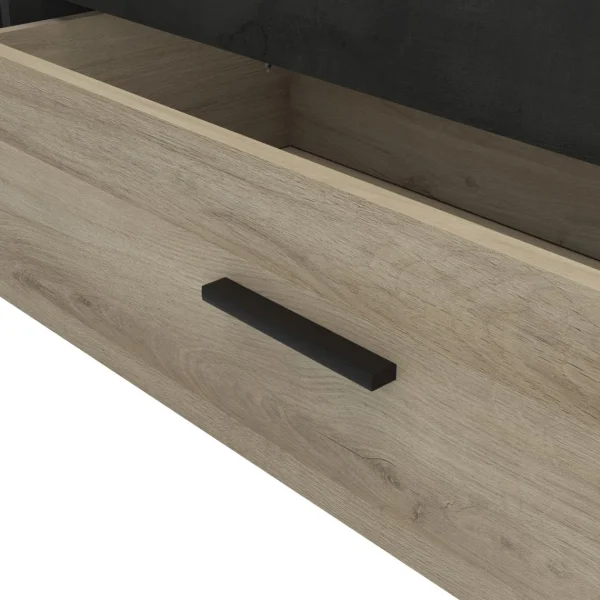 Pegane Lit Adulte Coloris Chêne Kronberg / Sidewalk – Longueur 150 X Profond… qualité d’originales 5