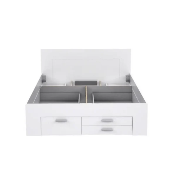 CSTORE Lit Adulte Contemporain 160×200 Cm – 4 Tiroirs – 2 Chevets Avec Niche… boutique pas cher 3