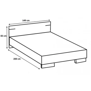 Pegane Lit Adulte Double 140 X 190cm + 2 Chevets Coloris Imitation Chêne Pou… Retour Gratuit 13