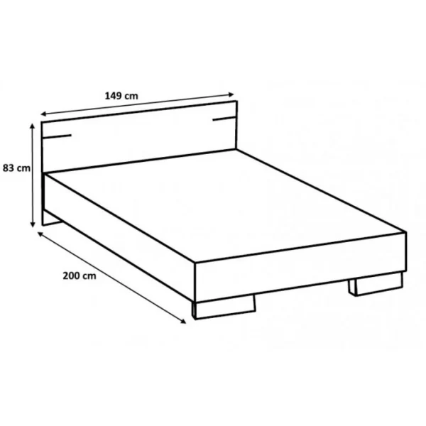 Pegane Lit Adulte Double 140 X 190cm + 2 Chevets Coloris Imitation Chêne Pou… Retour Gratuit 5