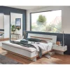 luxe soldes Pegane Lit Adulte Double 160×200 Cm Queen Size + 2 Chevets Coloris blanc/imi… 8