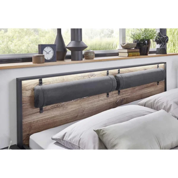 prix le plus bas Pegane Lit Adulte Double 180×200 Cm King Size + 2 Chevets Coloris Imitation C… 3