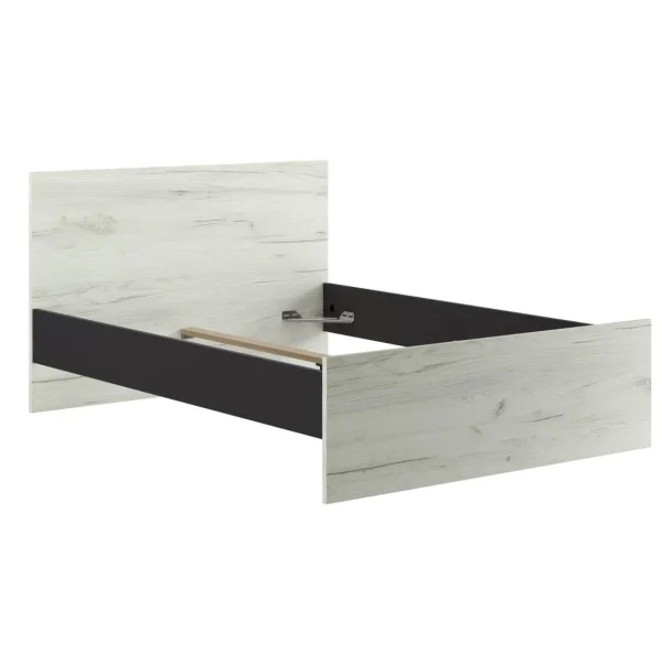 Pegane Lit Adulte En Mélamine Coloris Blanc / Noir – Longueur 196 X Largeur … grande marque pas cher 3