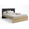 france Pegane Lit Adulte En Mélamine Coloris Naturel, Noir – Longueur 195,60 X Pr… 19