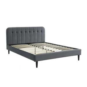 Baita Lit ANDRE Velours Gris Anthracite 160x200cm boutique en ligne france 9