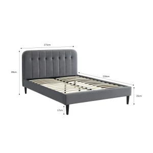 Baita Lit ANDRE Velours Gris Anthracite 160x200cm boutique en ligne france 15
