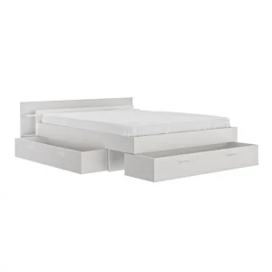boutique pas cher BUT Lit 160×200 Cm Avec Rangement Avec Rangements TONIGHT Blanc 11