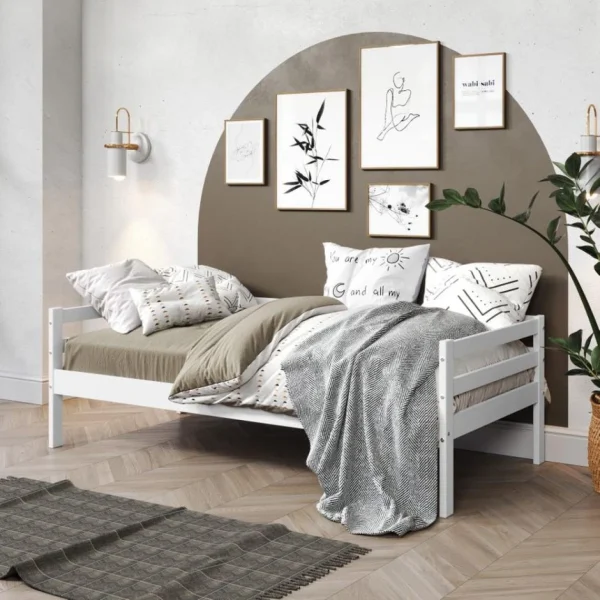BUT Lit Banquette 90×190 Cm BLOOM Blanc à prix promos 3
