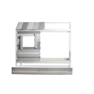De Qualité BUT Lit Cabane 90×190 Cm SIA 2 Gris Et Blanc 15