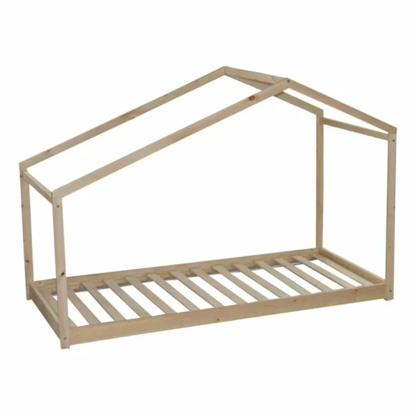 BUT Lit Cabane LILO 90×190 Cm En Bois Naturel marques pas cher 1