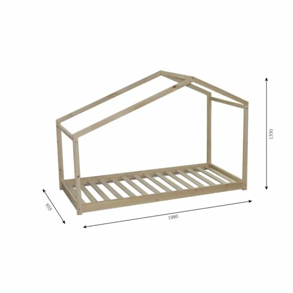 BUT Lit Cabane LILO 90×190 Cm En Bois Naturel marques pas cher 4