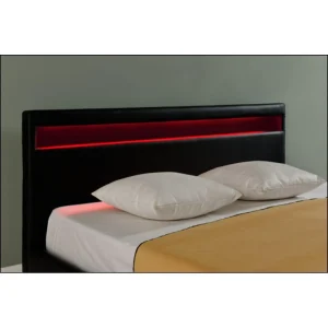 Lit Capitonné à LED Paris 140 X 200 Cm Noir Corium Service Clients Dédié 13