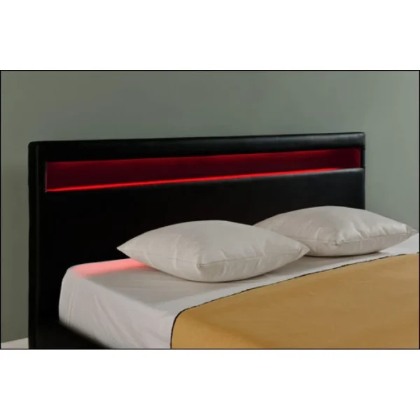 Lit Capitonné à LED Paris 140 X 200 Cm Noir Corium Service Clients Dédié 5