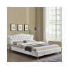 pas cher Meubler Design Lit Capitonné Milano – Blanc – 140×190 16