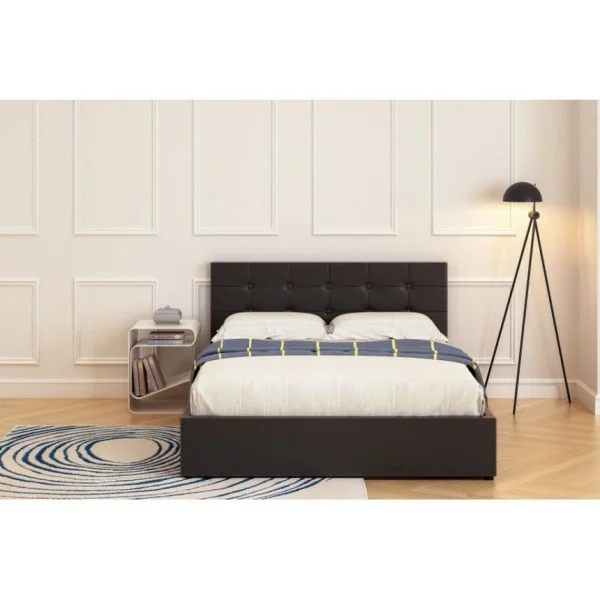 BUT Lit Coffre 140×190 Cm Avec Sommier SYLA 2 Noir Service Clients Dédié 3