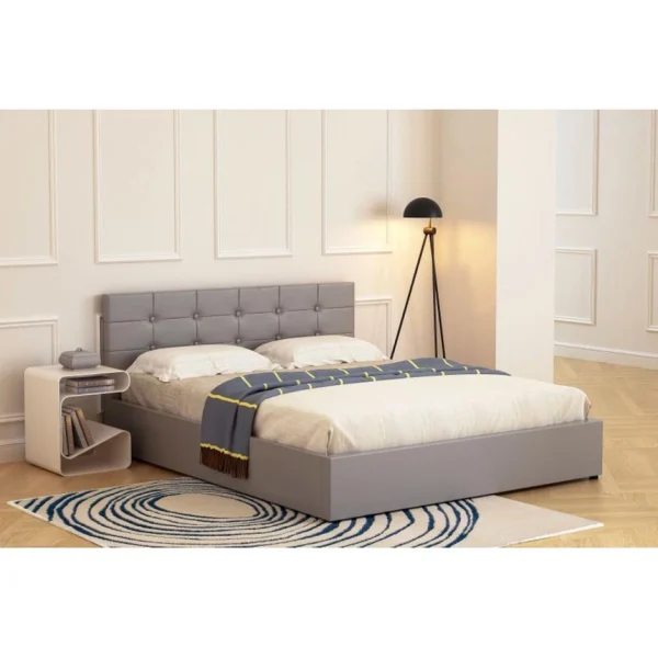 grande popularité BUT Lit Coffre 160×200 Cm Avec Sommier SYLA 2 Gris 3