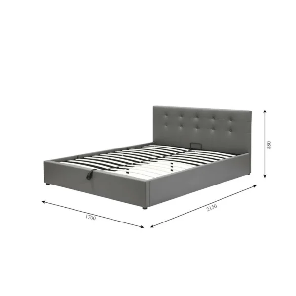 grande popularité BUT Lit Coffre 160×200 Cm Avec Sommier SYLA 2 Gris 4
