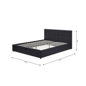 magasin france BUT Lit Coffre 160×200 Cm Avec Sommier SYLA 2 Noir 13