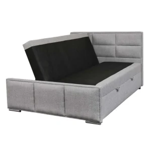 Livraison Standard/Rapide Tousmesmeubles Lit Coffre 180×200 Tissu Gris – KINCS 9
