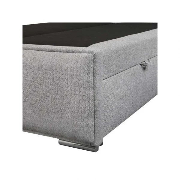 Livraison Standard/Rapide Tousmesmeubles Lit Coffre 180×200 Tissu Gris – KINCS 5