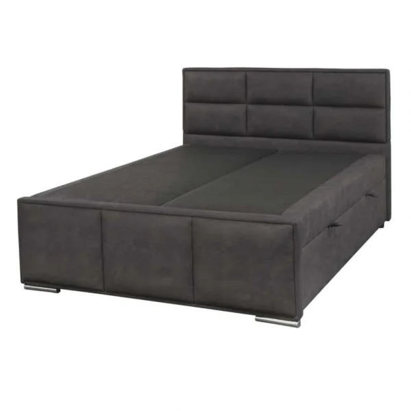 Tousmesmeubles Lit Coffre 180×200 Tissu Noir – KINCS achat pas cher 1