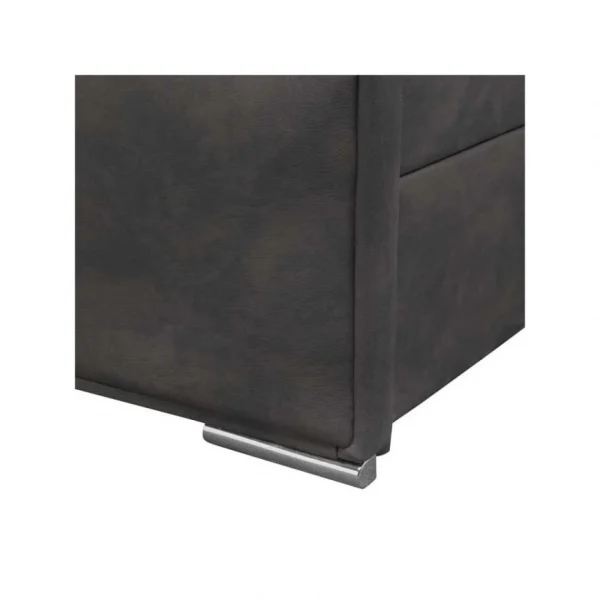 Tousmesmeubles Lit Coffre 180×200 Tissu Noir – KINCS achat pas cher 6