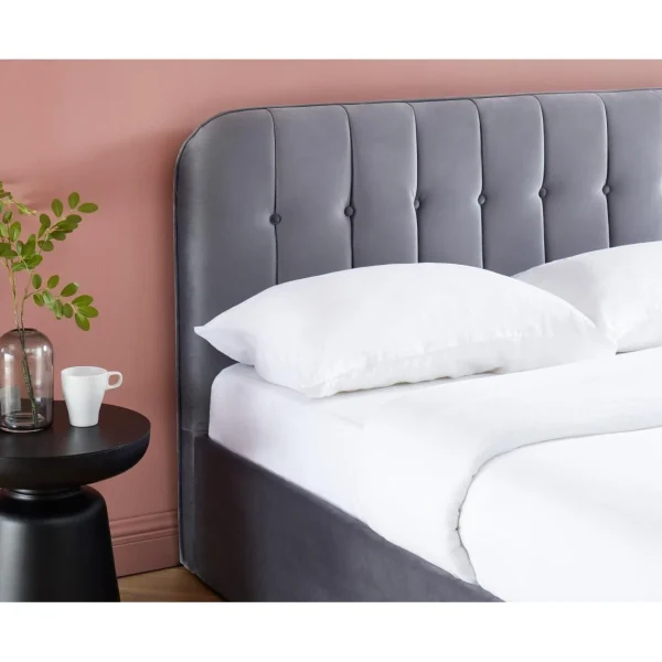 le grand escompte Baita Lit Coffre ANDRE Velours Gris Anthracite 160x200cm 5
