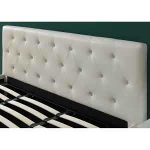 Baita Lit Coffre BAHIA Simili Blanc Et Strass 180x200cm en ligne officielle 11