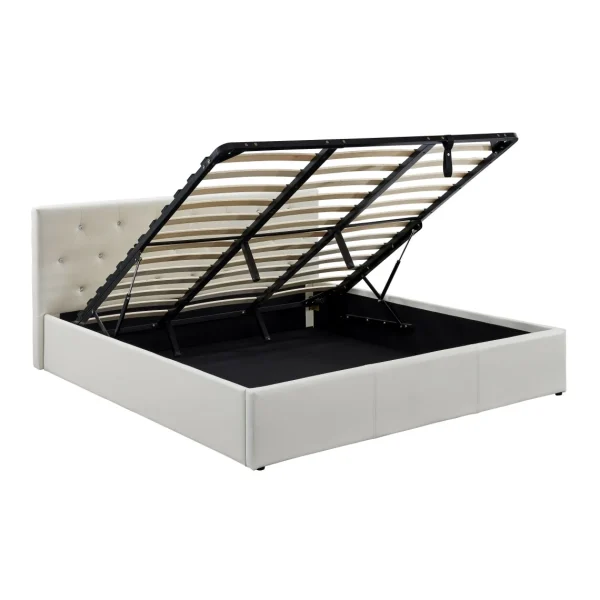 Baita Lit Coffre BAHIA Simili Blanc Et Strass 180x200cm en ligne officielle 5