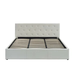 Baita Lit Coffre BAHIA Simili Blanc Et Strass 180x200cm en ligne officielle 15
