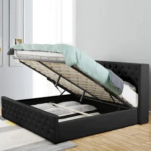 Retour Gratuit Meubler Design Lit Coffre Design Avec Led OSMOS – Noir – 160×200 11