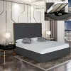 marque moins cher Meubler Design Lit Coffre Design Effet Laiton Dalia – Gris – 140×190 19