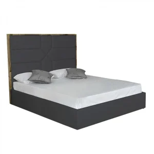 marque moins cher Meubler Design Lit Coffre Design Effet Laiton Dalia – Gris – 140×190 13