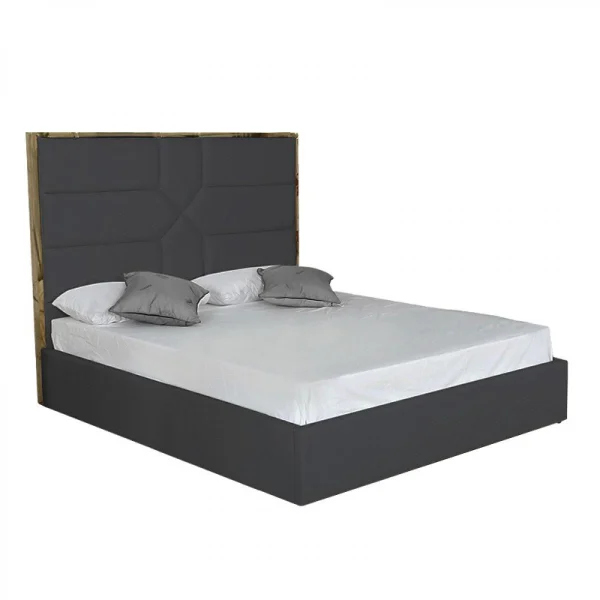 marque moins cher Meubler Design Lit Coffre Design Effet Laiton Dalia – Gris – 140×190 5