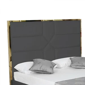marque moins cher Meubler Design Lit Coffre Design Effet Laiton Dalia – Gris – 140×190 15