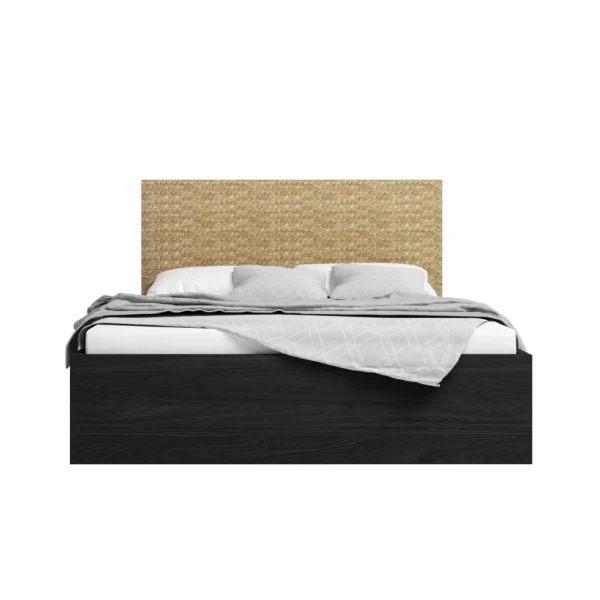achetez Pegane Lit Coffre En Mélamine Et Métal Coloris Naturel, Noir – Longueur 1… 1