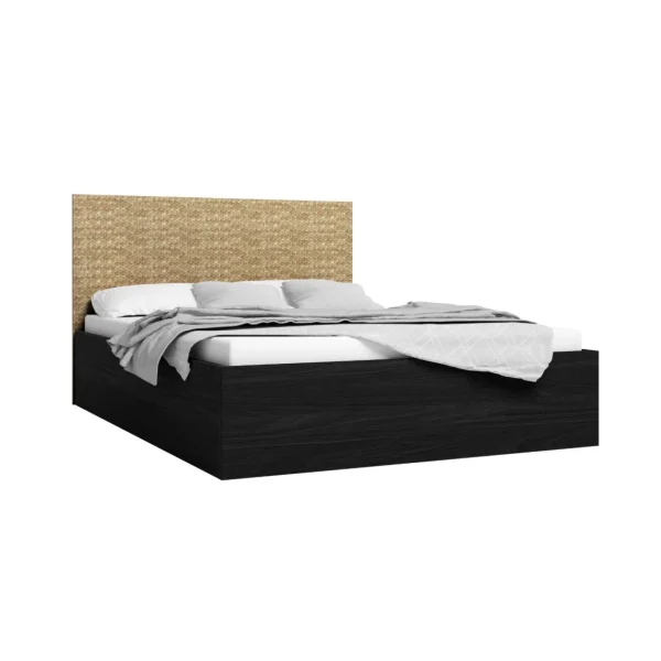 achetez Pegane Lit Coffre En Mélamine Et Métal Coloris Naturel, Noir – Longueur 1… 4