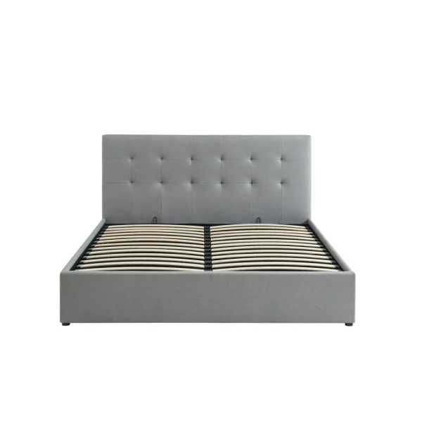 Baita Lit Coffre KARL Tissu Gris Clair 160x200cm belle 1
