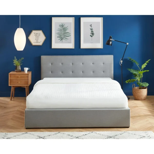 Baita Lit Coffre KARL Tissu Gris Clair 160x200cm belle 3