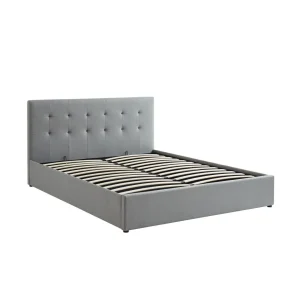 Baita Lit Coffre KARL Tissu Gris Clair 160x200cm belle 11