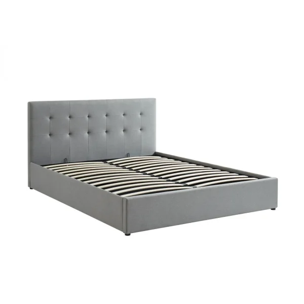 Baita Lit Coffre KARL Tissu Gris Clair 160x200cm belle 4