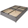 dernières Ebac Lit Coffre Savio – 160×200 – Tissu Déco Gris Clair – 36 Lattes Bois -… 14