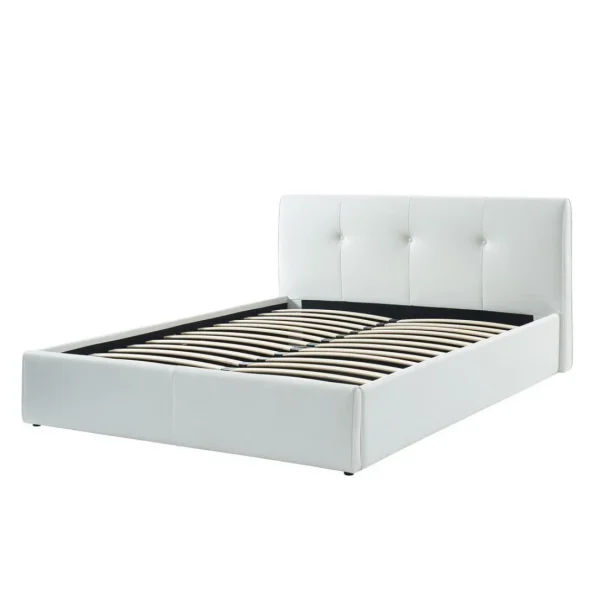 Baita Lit Coffre SEGURO Simili Blanc 140x190cm Meilleur Service 3