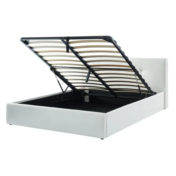 Baita Lit Coffre SEGURO Simili Blanc 140x190cm Meilleur Service 6