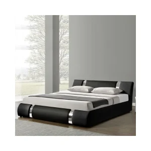 en solde Meubler Design Lit Coffre Sommier Relevable Nova – Noir – 140×190 9