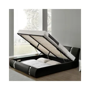 en solde Meubler Design Lit Coffre Sommier Relevable Nova – Noir – 140×190 11