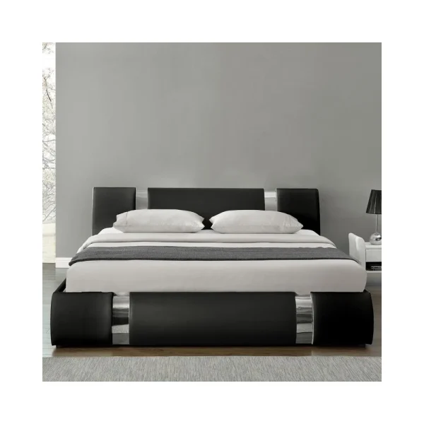 en solde Meubler Design Lit Coffre Sommier Relevable Nova – Noir – 140×190 6
