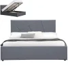 pas cher marque Meubler Design Lit Coffre Velours Damard – Velours Gris – 160×200 20